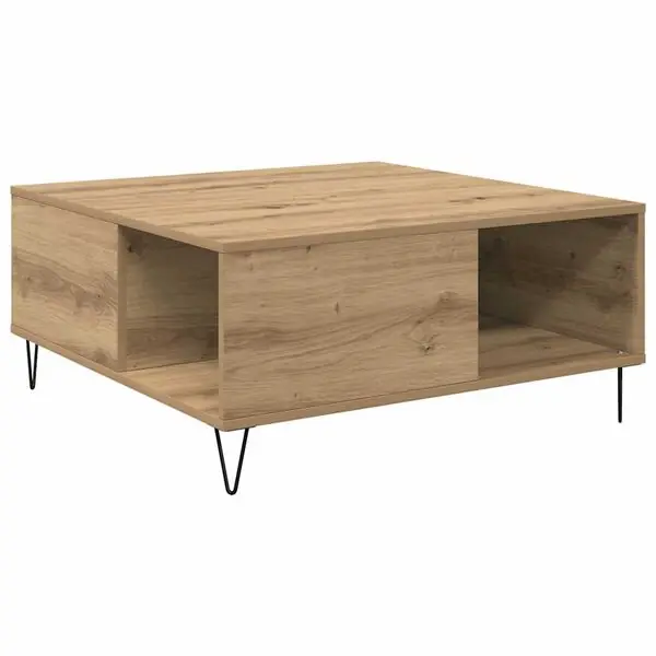 vidaXL Kaffeebord Artisan Ek 80 x 80 x 36,5 cm Konstruerat trä Nyhet