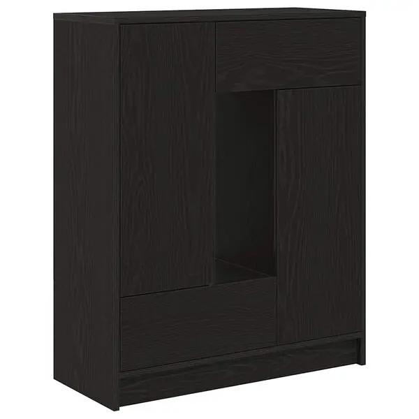 vidaXL Skänk med lådor och dörrar svart ek 73x31x90 cm Extra rabatt