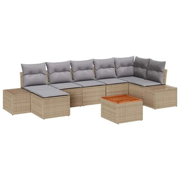 Fynd vidaXL Trädgårdsoffset 8 pcs beige och ljusgrå