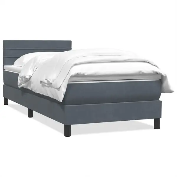 Nedsatt pris vidaXL Ramsäng med madrass mörkgrå 80x210 cm sammet