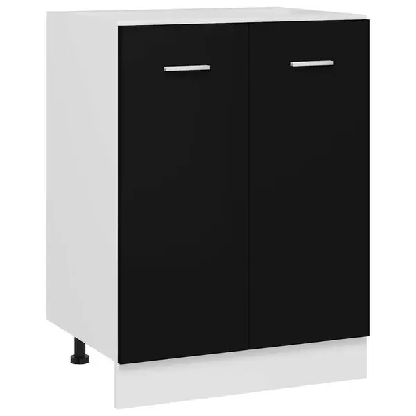 Billig vidaXL Underskåp &lLyon&r svart 60x46x81,5 cm konstruerat trä
