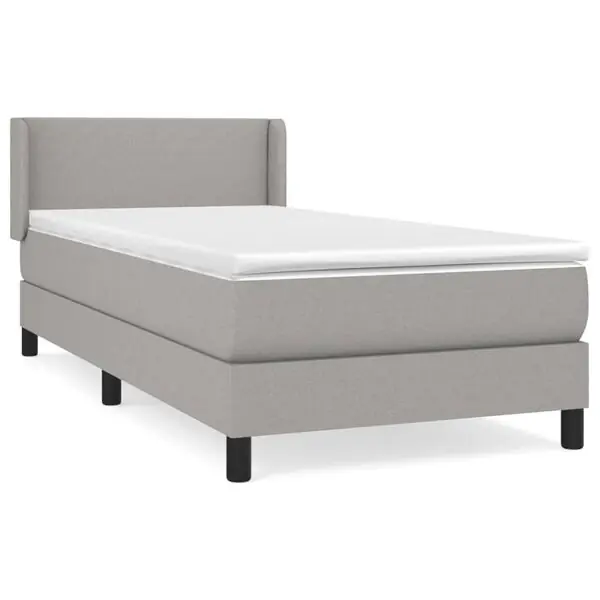 vidaXL Ramsäng med madrass ljusgrå 80x200 cm tyg Bästa pris