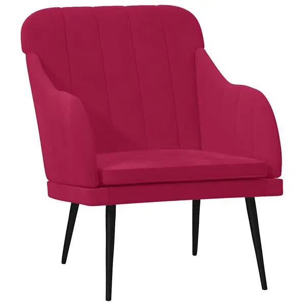 vidaXL Fåtölj vinröd 63x76x80 cm sammet Trygg betalning