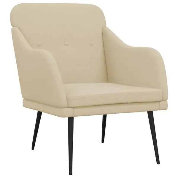 vidaXL Fåtölj gräddvit 63x76x80 cm tyg Sista chansen