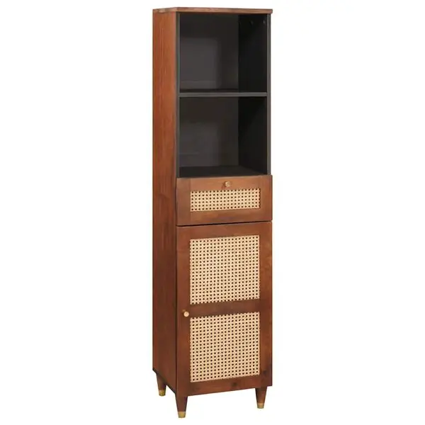 Endast idag vidaXL Sideboard med låda Brun 38 x 33,5 x 160 cm Massivt mangoträ