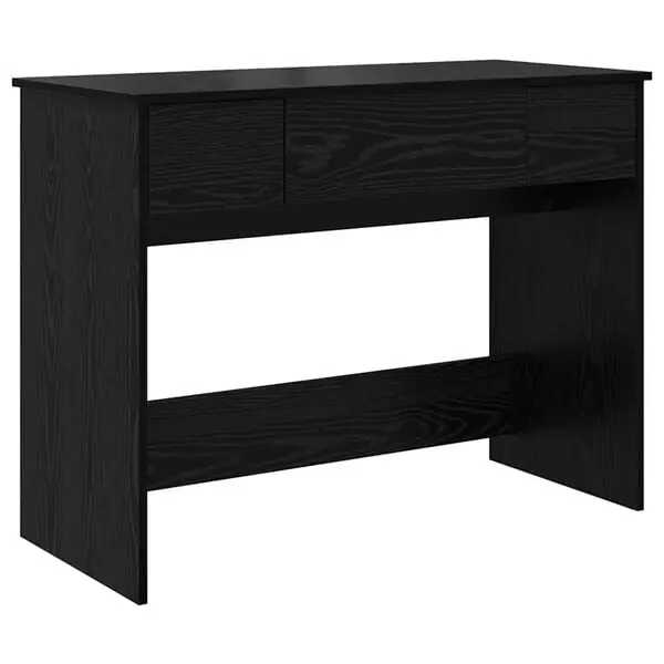 vidaXL Kosmetiktabell med låda med lagring Svart Ek 100 x 45 x 76 cm risnedsättning