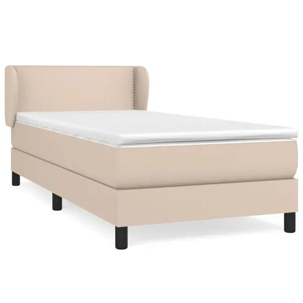 Nyhet vidaXL Ramsäng med bäddmadrass cappuccino 80x200 cm konstläder