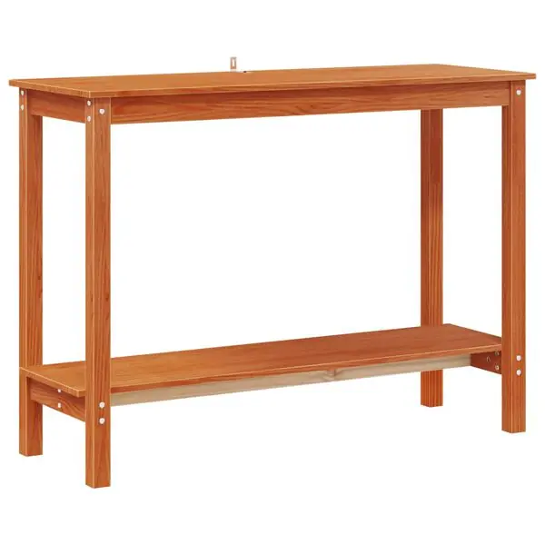 vidaXL Konsolbord med hylla VaxBrun 110 x 40 x 80 cm Massivt furu Kampanjpris