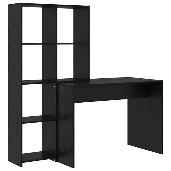 vidaXL Skrivbord Svart Ek 138,5 x 55 x 143 cm Konstruerat trä Bästa pris