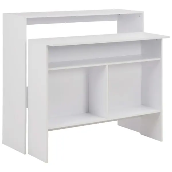 Beställ nu vidaXL Barbord med 2 bordsskivor vit 130x40x120 cm