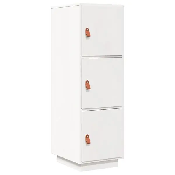vidaXL Vitrinskåp vit 34x40x108,5 cm massiv furu Rea