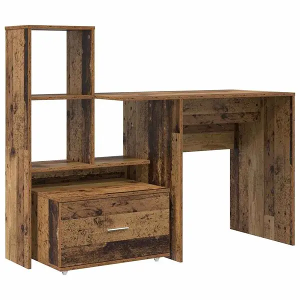 vidaXL Skrivbord Gammalt trä 131,5 x 50 x 106,5 cm Konstruerat trä Trygg betalning