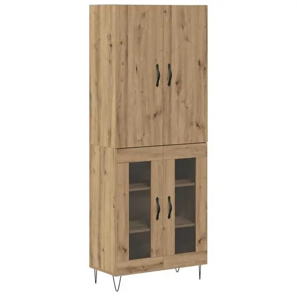 Erbjudandepris vidaXL Skåp 2 pcs Artisan Ek Konstruerat trä och glas