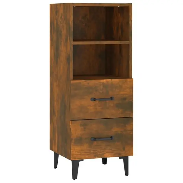 vidaXL Skänk rökfärgad ek 34,5x34x90 cm konstruerat trä Rea