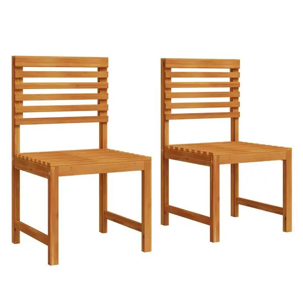 vidaXL Trädgård Stol 2 pcs Brun 50 x 50 x 91cm Massivt akaciaträ Premium