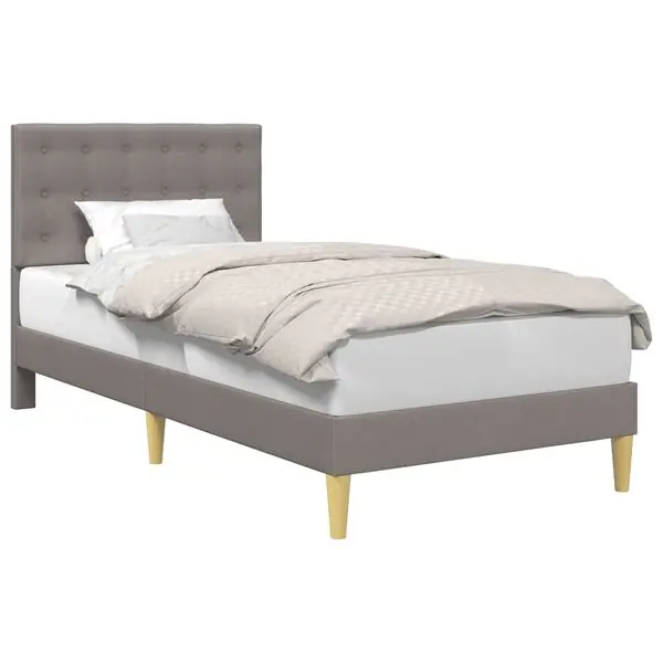 vidaXL Sängram med huvudgavel Taupe 90 x 190 cm Tyg Kampanjpris