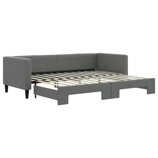 Rea vidaXL Dagbädd utdragbar mörkgrå 80x200 cm tyg