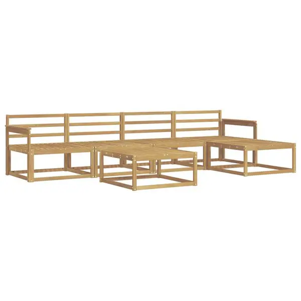 Outlet vidaXL Utomhussoffset 6 pcs Vit 79 x 79 x 37 cm Massivt Akaciaträ
