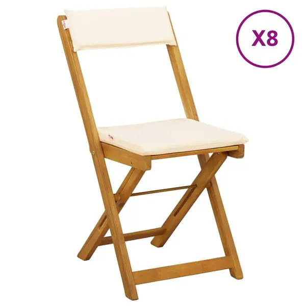 Begränsad tid vidaXL Utemöbler Bistro Stolar 8 pcs Gräddvit 40 x 53 x 80 cm