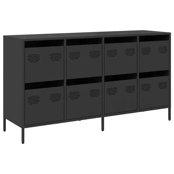 Säker betalning vidaXL Skänk svart 135x39x73,5 cm kallvalsat stål