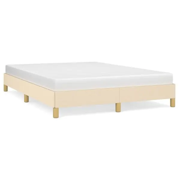 vidaXL Sängram utan madrass gräddvit 160x200 cm tyg Fynd