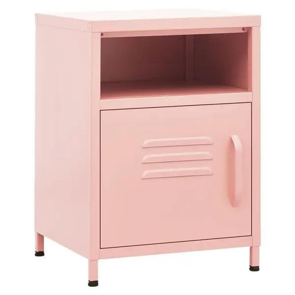 vidaXL Sängbord rosa 35x35x51 cm stål Säker betalning
