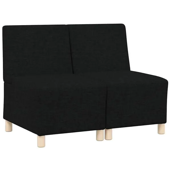 vidaXL Modulsofa utan armstöd 2 pcs Svart 55 x 74 x 82 cm tyg Fynd