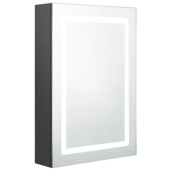 Expressleverans vidaXL Spegelskåp med LED grå 50x13x70 cm