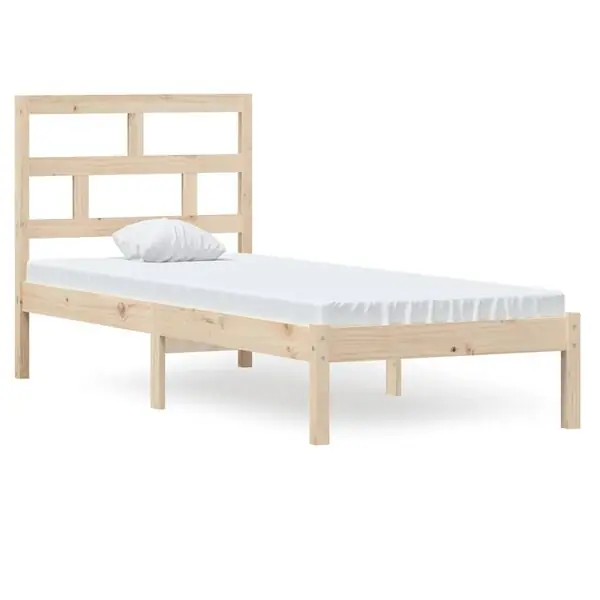 vidaXL Sängram massivt trä 75x190 cm Lågt pris