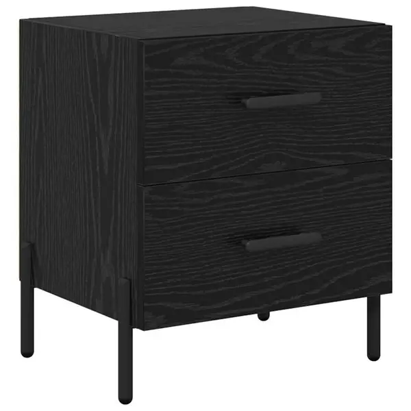 vidaXL Nattduksbord Svart Ek 40 x 35 x 47,5 cm Konstruerat trä Lågt pris
