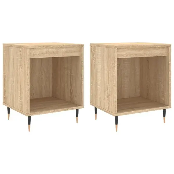 vidaXL Sängbord 2 st sonoma-ek 40x35x50 cm konstruerat trä Beställ nu