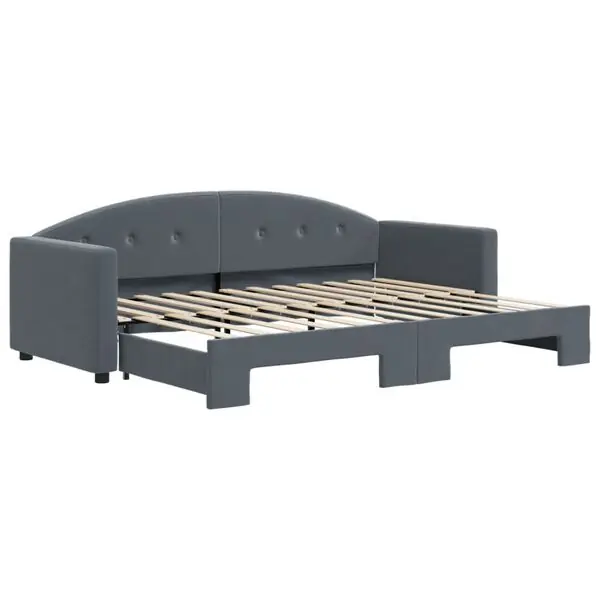 Premium vidaXL Dagbädd utdragbar mörkgrå 80x200 cm sammet