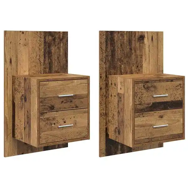 Köp nu vidaXL Väggmonterad sänggavel 2 pcs Gammalt trä 48,5 x 32,5 x 80 cm