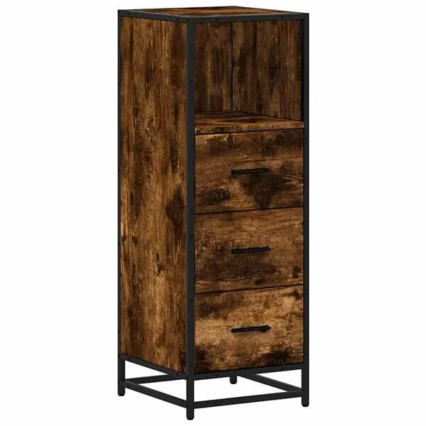 vidaXL Badrumsskåp rökfärgad ek 35x37,5x100 cm konstruerat trä Fynd