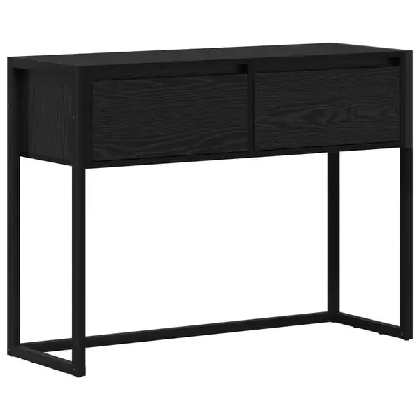 vidaXL Sidobord med låda Svart Ek 100 x 36 x 75 cm Konstruerat trä Billigare