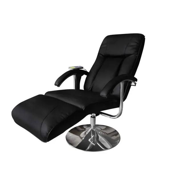 Lågt pris vidaXL Massagefåtölj svart konstläder