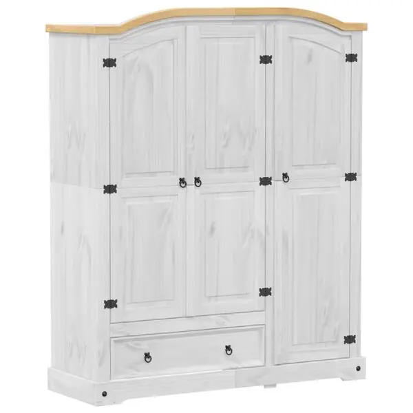 Fynd vidaXL Garderob Corona vit 151,5x52x186 cm massiv furu