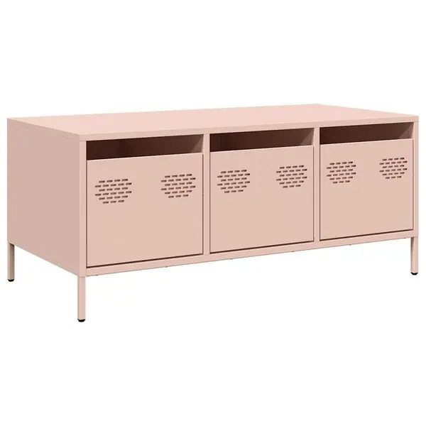 vidaXL Soffbord rosa 101,5x50x43,5 cm kallvalsat stål Snabb leverans