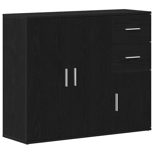 Snabb leverans vidaXL Skänk svart ek 91x29,5x75 cm konstruerat trä