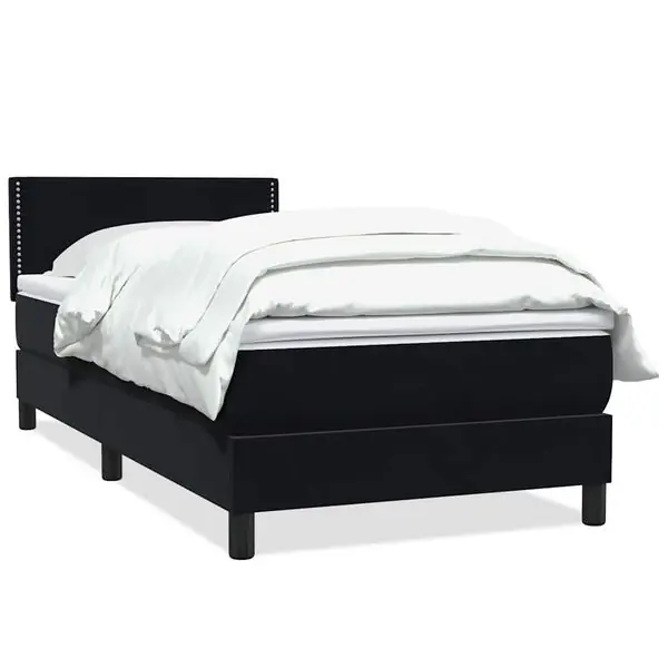vidaXL Ramsäng med madrass svart 80x220 cm sammet Beställ idag