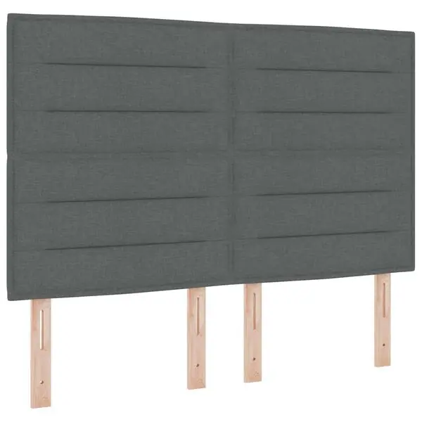 vidaXL Bäddfjäder med madrass med led Mörkgrå 140 x 190 cm tyg Begränsat antal