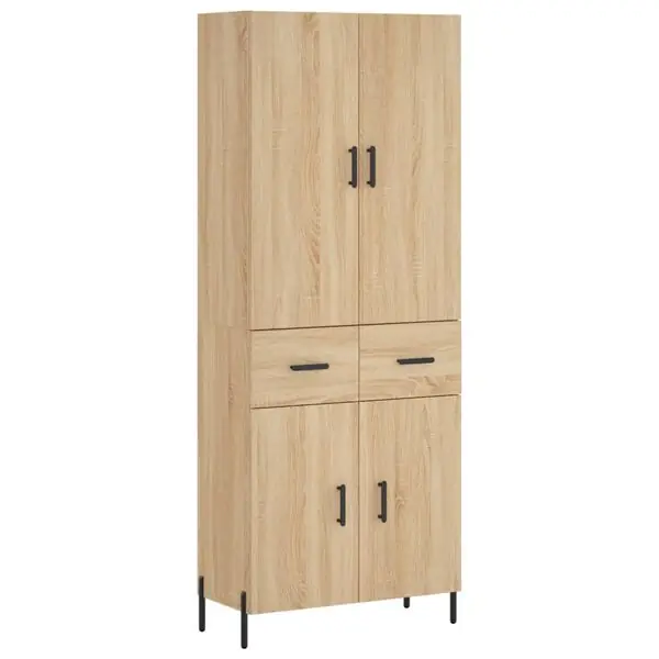 vidaXL Högskåp sonoma-ek 69,5x34x180 cm konstruerat trä Rabatter