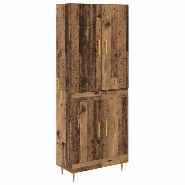 vidaXL Skåp Gammalt trä 69,5 x 34 x 180 cm Konstruerat trä Rabatter