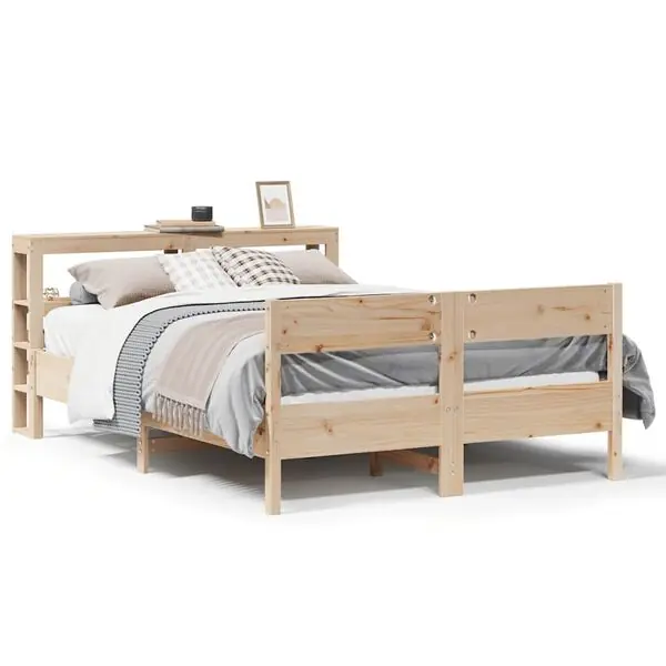 vidaXL Sängram utan madrass 150x200 cm massiv furu risnedsättning