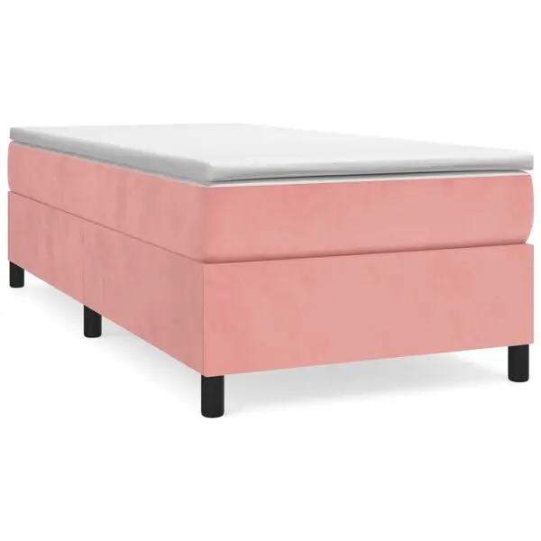 vidaXL Ramsäng med madrass rosa 80x200 cm sammet Erbjudandepris