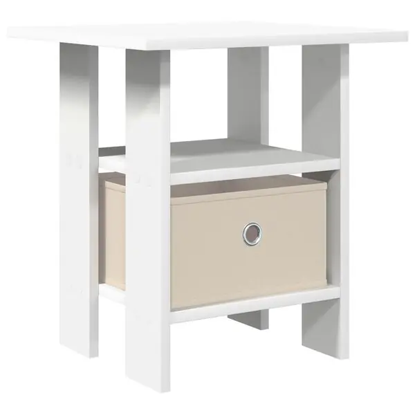 vidaXL Sängbord med låda Vit 41 x 40 x 45 cm Konstruerat trä Trygg betalning