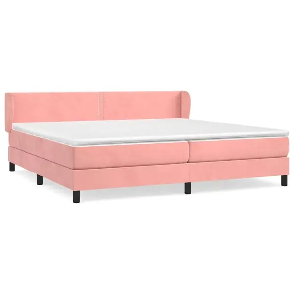 Begränsat erbjudande vidaXL Ramsäng med madrass rosa 200x200 cm sammet
