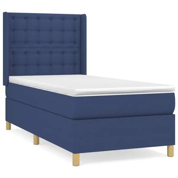 vidaXL Ramsäng med madrass blå 90x200 cm tyg Säker betalning