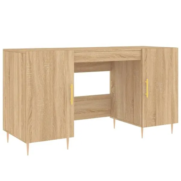 vidaXL Skrivbord sonoma-ek 140x50x75 cm konstruerat trä Billig