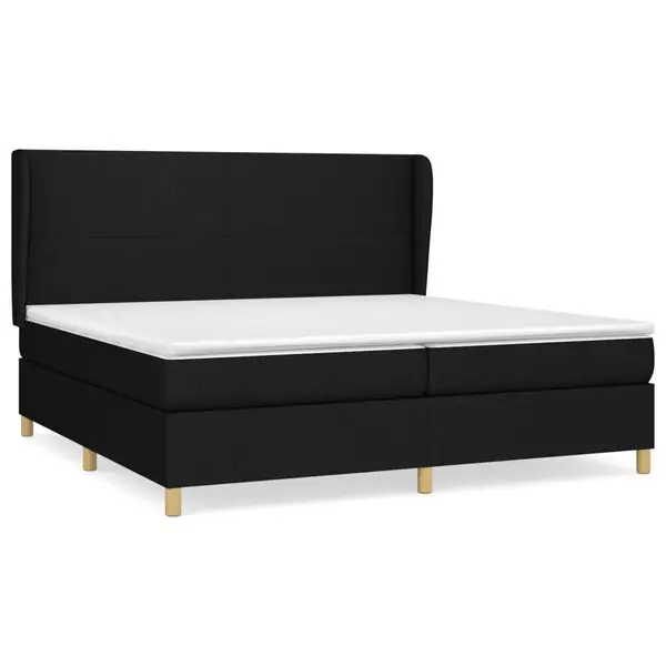Fynd vidaXL Ramsäng med madrass svart 200x200 cm tyg
